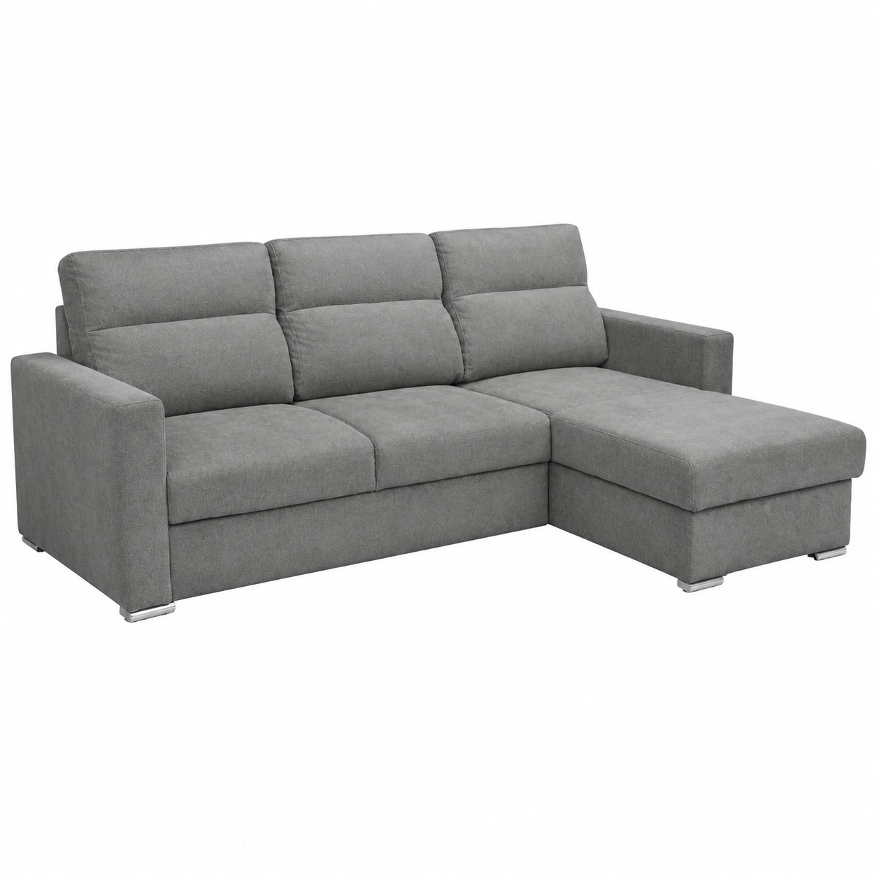 Divano Letto Angolare Kendall con Penisola Reversibile Grigio