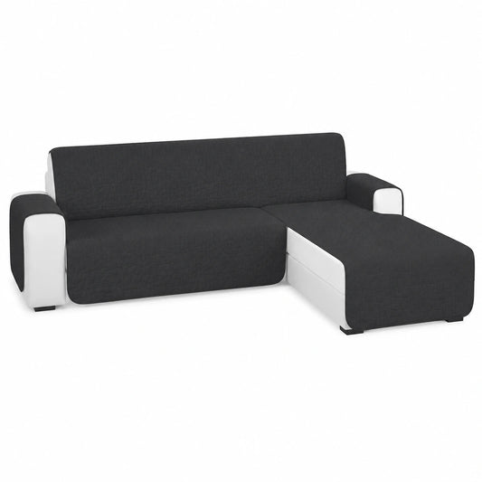Copertura Natalizia per Divano Angolare Impermeabile a 3 Posti con Braccioli, Rivestimento Anti-Graffio e Antiscivolo per Animali Domestici, 255 CM, Nero