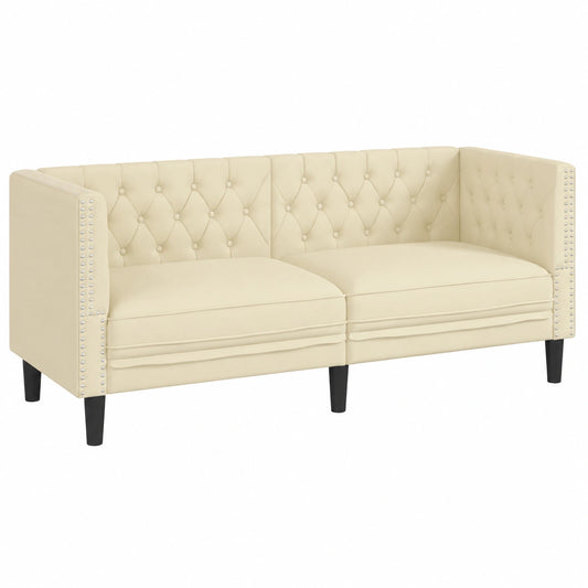 Divano Chesterfield 2 Posti in Ecopelle con Reclinabile, 174x74,5x70,5 cm, Ideale per Soggiorno e Camera Ospiti