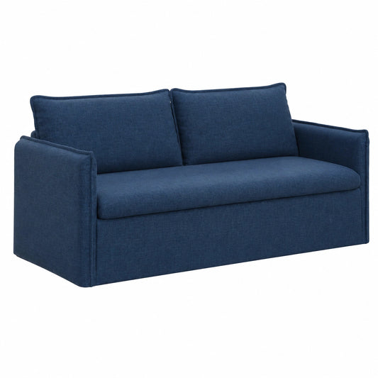 Divano angolare ergonomico modulare in tessuto blu, 196x82x85 cm, ideale per soggiorno e camera da letto