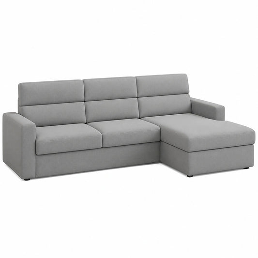 Dmora Divano con Penisola Reversibile 280x160 cm Grigio, Sfoderabile e Idrorepellente, Prodotto in Italia